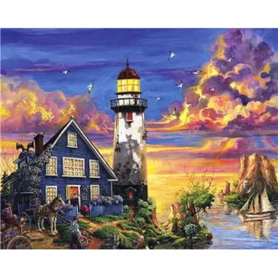 Produktbild von NORIMPEX Malerei nach Zahlen Leuchtturm 40 x 50 5667