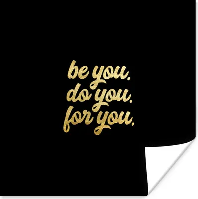 Produktbild von MuchoWow® Poster Zuversicht - Gold - Schwarz - Zitat 100x100 cm - Babyzimmer