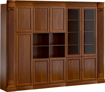 Obrázek produktu pro Hnědá kancelářská skříň z masivního dřeva designová pracovna skříně