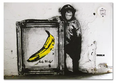 Produktbild von Giallobus - Rahmen Bananenaffe - Banksy - 100L x 70B cm - Bild - Acrylglas