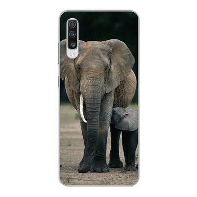 Produktbild von MuchoWow® Handyhülle Schutzhülle Hülle für Samsung Galaxy A70 Elefant - Tiere - Flachland - Natur Silikon Softcase Handy Hülle - Schutzhaube
