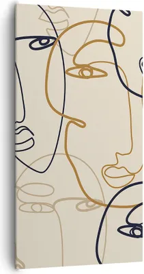 Produktbild von Bild auf Leinwand - Leinwandbild - Einteilig - Frau Gesicht Linie - 65x120cm - Wand Bild - Wanddeko - Wandbilder - Leinwanddruck - Bilder - Wanddekoration - Leinwand bilder - Wandbild - PA65x120-5109
