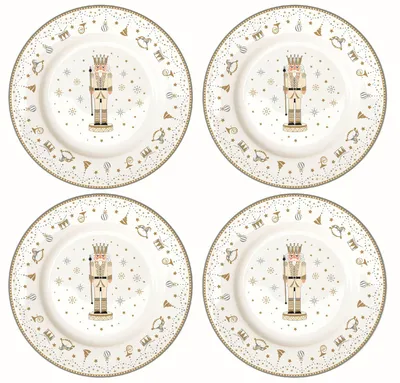 Produktbild von 4er Set Kuchenteller ROYAL NUTCRACKER Nussknacker D. 19cm GB Easy Life