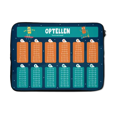 Obrázok produktu pre Puzdro na notebook 13 palcov Škôlka - Sčítanie - Vzdelávacie - Chlapci - Dievčatá - Deti - Modrá Taška na notebook