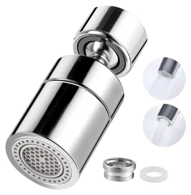 Obrázek produktu pro Koupelnová sprchová hlavice, otočná o 360°, závit M22/M24, chromovaná, úsporná, pro kuchyňské baterie