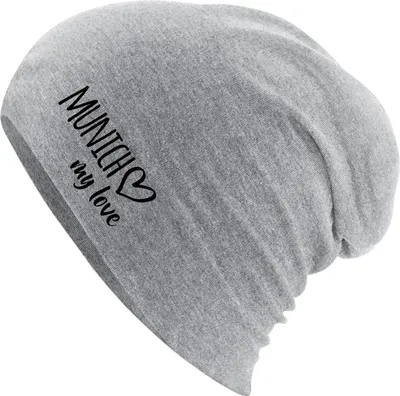 Produktbild von Huuraa Beanie Munich my love Heather Grey One Size Baumwolle und Elasthan Mütze Geschenkidee