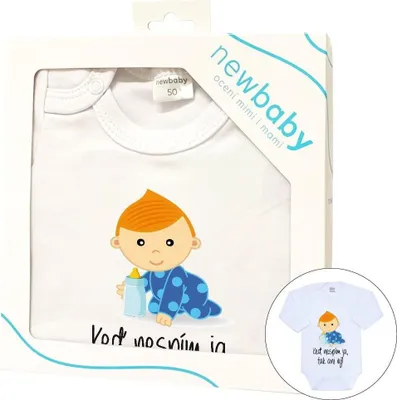 Obrázok produktu pre Body s potlačou New Baby Keď nespím ja, tak ani vy - darčekové balenie