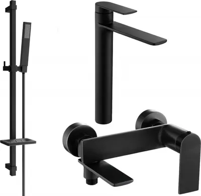 Produktbild von Mexen Zero DQ02 Badewannenset, Schwarz - 7113DQ02-70