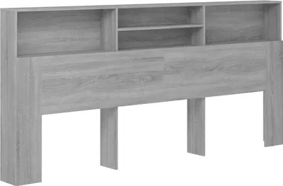 Produktbild von vidaXL Kopfteil mit Ablagen Grau Sonoma 220x19x103,5 cm