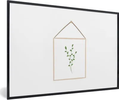 Produktbild von MuchoWow® MuchoWow® Gerahmtes Poster Blatt - Natürlich - Rahmen - Weiß 60x40 cm - Poster mit zchwarzem Bilderrahmen - Printing - Wanddeko Schlafzimmer