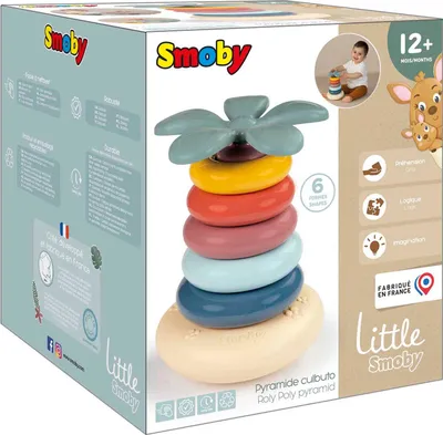 Produktbild von Smoby Stapelturm Spielzeug - bunte Ringe und Wippbasis