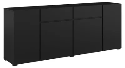Produktbild von Buffet Maxis mit 2 Schubladen und 4 Türen, Schwarz, 195cm