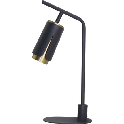 Produktbild von Schwarze Tischlampe mit Goldakzent Flower GU10 8W