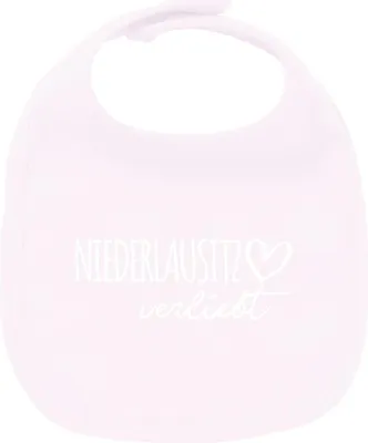 Produktbild von Huuraa Unisex Babylatz Niederlausitz verliebt Geschenk Babypink  Baumwolle Niederlausitz Mitbringsel