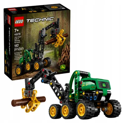 Productafbeelding van LEGO Technic John Deere 1470H Wiel-oogstmachine - Modelbouw & constructiespeelgoed - Bouwset met draaibare arm, grijper en boomstam - Cadeau voor kinderen, meisjes en jongens vanaf 7 jaar - 42218