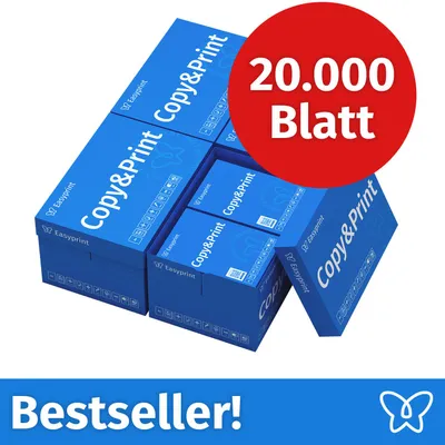 Produktbild von NEU! Easyprint Druckerpapier Kopierpapier 20000 Blatt 40 x 500 A4 Premium Hochweiß CIE 160 PEFC