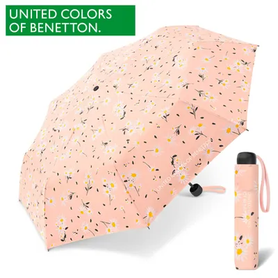 Produktbild von United Colors of Benetton Regenschirm Taschenschirm pink salt Gänseblümchen