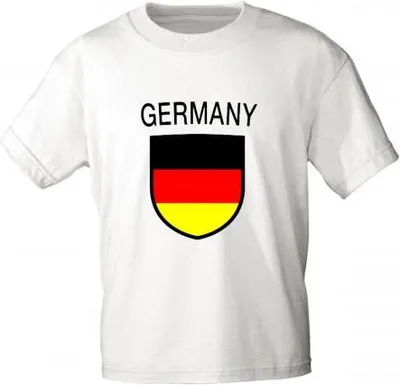 Produktbild von Kinder T-Shirt mit Print - Germany - 73040 versch. Farben zur Wahl - Gr. 86-164 Color - weiß Größe - 122/128