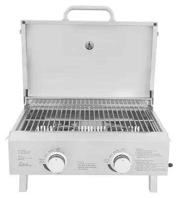 Produktbild von Portabler Tischgrill aus Edelstahl mit 2 Brennern
