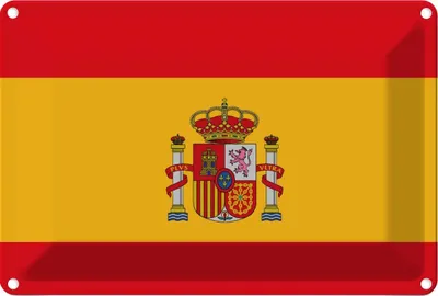 Produktbild von vianmo Blechschild 12x18 cm Spaniens Spain Flagge Geburtstag Feiern Party Fahne Wappen