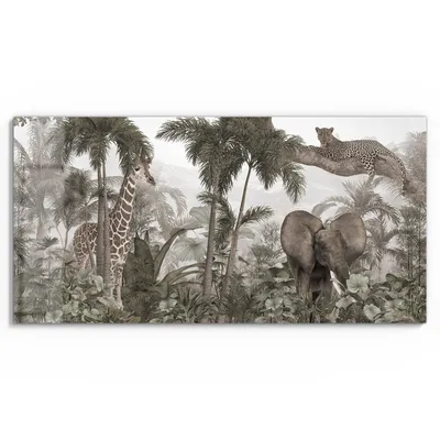 Produktbild von DEQORI Glasbild Echtglas 60x30 cm 'Dschungelruhe' Wandbild Bild modern Deko