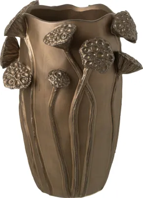 Produktbild von J-Line Vase Lotus Pod Ton Kupferfarben Small
