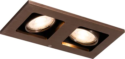 Produktbild von QAZQA - Modern Einbaustrahler dunkelbronze rechteckig 2-flammig - Qure I Wohnzimmer I Schlafzimmer - Aluminium Rechteckig - LED geeignet GU10