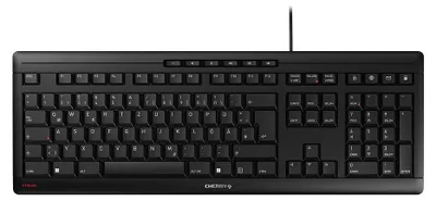 Produktbild von CHERRY STREAM, Volle Größe (100%), Kabelgebunden, USB, Scherenschalter, QWERTY, Schwarz, Grau