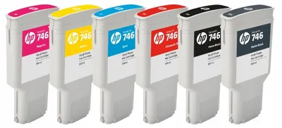 Obrázek produktu pro HP Azurová inkoustová kazeta 746 DesignJet, 300 ml, Řada tiskáren HP DesignJet Z6, řada tiskáren HP DesignJet Z9, Termotiskárna, Azurová, P2V80A, Firemní, USA, Irsko, Singapur, Malajsie
