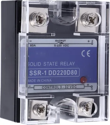 Obrázok produktu pre Jednofázové polovodičové relé DC to DC 3?32VDC vstup 5?220VDC záťaž SSR relé pre riadiaci systém 80A