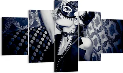 Produktbild von Bild auf Leinwand - Leinwandbild - Frau Karneval Maske Mode - 125x70cm - Wand Bild - Wanddeko - Leinwanddruck - Bilder - Kunstdruck - Wanddekoration - Leinwand bilder - Wandkunst - EA125x70-2212