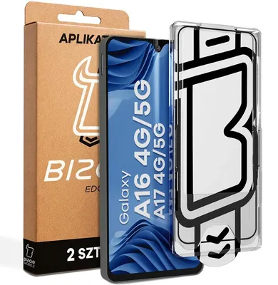 Produktbild von Gehärtetes Glas mit Applikationsrahme für Galaxy A16 / A17, Bizon Glass Aplikator Edge, 2 Sets