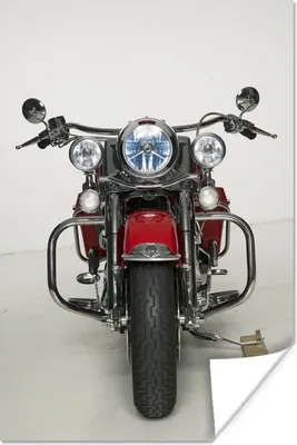 Produktbild von MuchoWow® Poster Rotes Motorrad auf weißem Hintergrund 120x180 cm - Kunstposter
