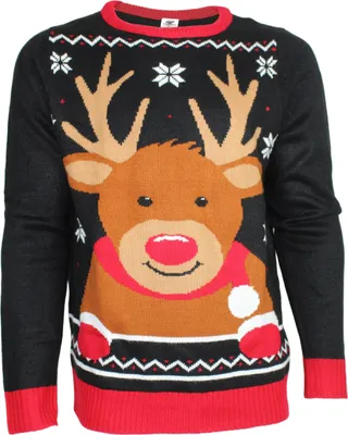 Produktbild von Weihnachtspullover Herren CHRISTMAS REINDEER schwarz - verschiedene Größen Größe: L