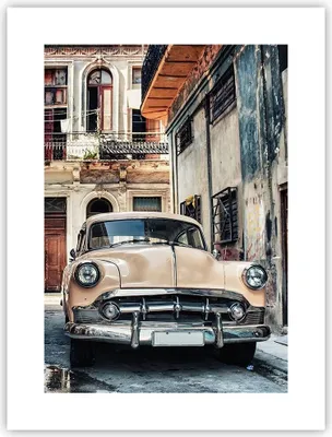 Produktbild von Poster - Poster ohne Rahmen - Kubanisch Auto Mietshäuser - 30x40 cm - Wand Bild - Wanddeko - Wandbilder - Kunstposter - Wandposter - Bilder - Kunstdruck - Wanddekoration - Wandbild - P2XPA30x40-4413