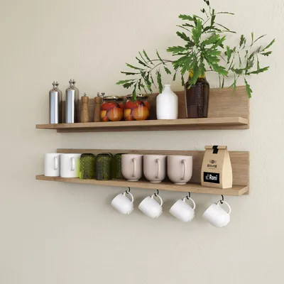 Productafbeelding van Skye Decor, elegante wandplank E1, walnootkleur, 90x15x14,8 cm, 100% melamine