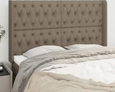 Produktbild von The Living Store Kopfteil mit Ohren Taupe 147x16x118/128 cm Stoff