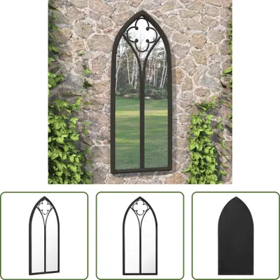 Produktbild von The Living Store Gartenspiegel Schwarz 100x45 cm Eisen