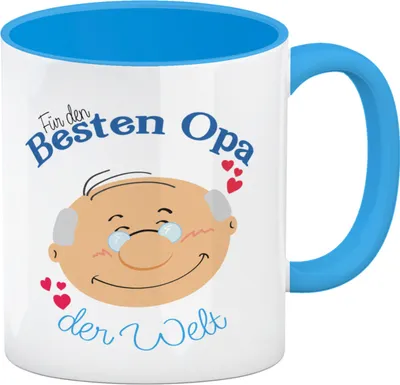 Produktbild von Für den besten Opa der Welt Kaffeebecher Hellblau Großvater