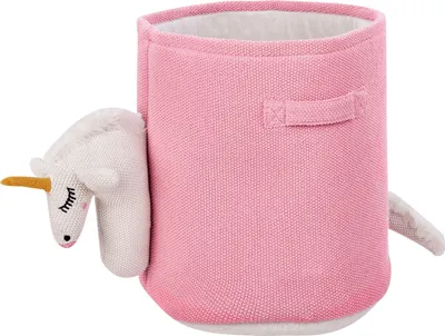 Produktbild von BELIANI Aufbewahrungskorb Rosa Baumwolle Einhorn Gestricktes Spielzeug Korb Kinderzimmer Zubehör