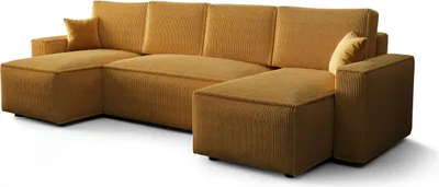 Produktbild von FEDVE Ecksofa Eldon U Form Sofa mit Schlaffunktion Bettkästen Couch Sofagarnitur Braun (Poso 01)
