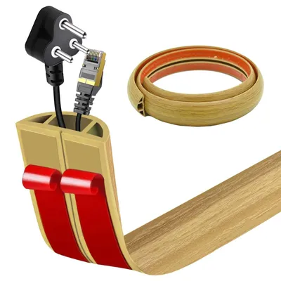 Kabelkanal Boden, selbstklebend, PVC, Weiße Eiche, 3 cm x 6 m
