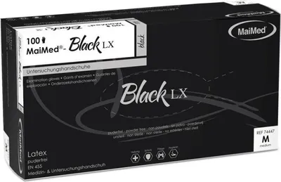 Produktbild von MaiMed Einmalhandschuhe Black Latex Größe M