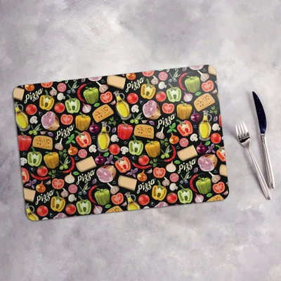 Produktbild von Tischset 4x45x30 cm Platzset Tischmatte Platzmatte Untersetzer - Zutaten für Pizza