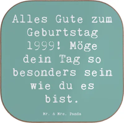 Produktbild von Mr. & Mrs. Panda Tischuntersetzer Spruch 1999 Geburtstag - Meeresbrise - Geschenk, Untersetzer Gläser, Geburtstagsgeschenk, Tasse, besonderes, 1999er Jahrgang, Alter
