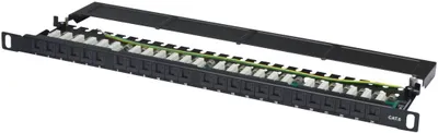 Image de Panneau de brassage DIGITUS 0,5U 24 ports Cat6 non blindé noir