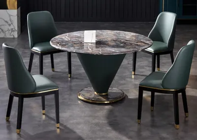 Produktbild von Runder Säulen Tische Design Tisch Stein Möbel Esszimmer Rund Esstische Modern