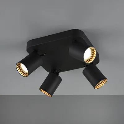 Produktbild von hoftronic LED Deckenleuchte 4-flammig schwenkbar GU10 IP20 schwarz