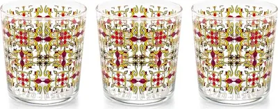 Produktbild von Set aus 3 verzierten Zafira-Glasgläsern, cl 35