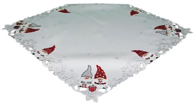 Produktbild von Tischwäsche mit Stickerei Wichtel 85 x 85 cm weiß
